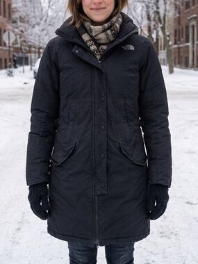 The North Face Women's Black Long Insulated Trench Coat